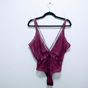 Real Lingerie purple lace bodysuit